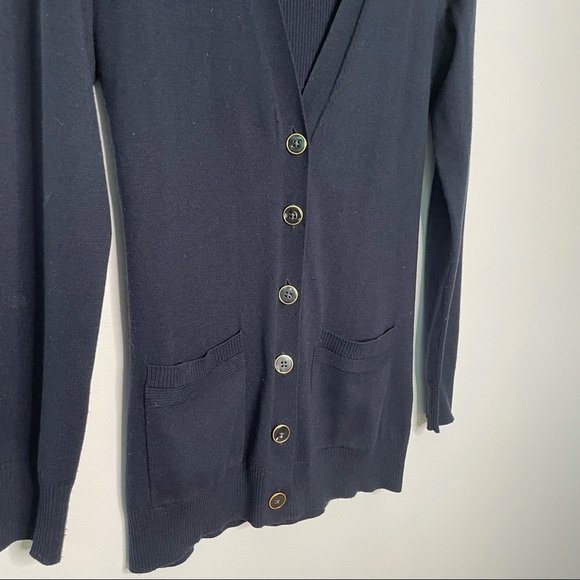 Banana Republic | Navy V-neck Cardigan Sweater - Picture 3 of 7